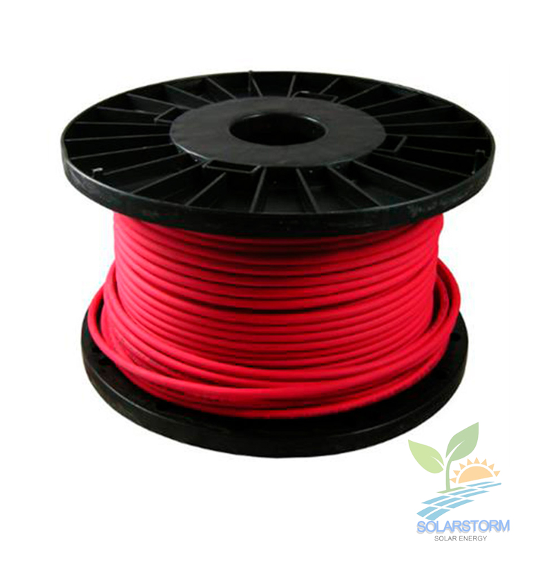 Rollo cable solar 100m 4mm rojo